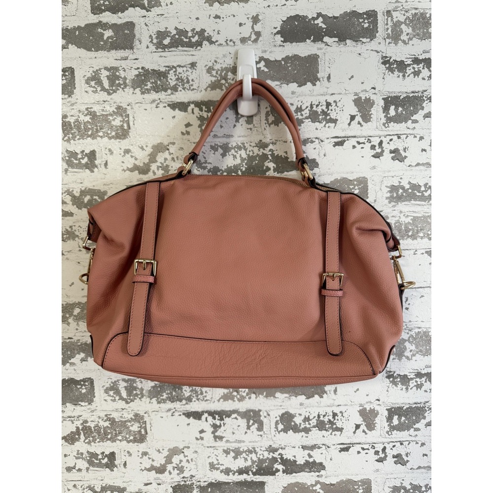 ORA‎ DELPHI Satchel Handbag Womens Pink Genuine Leather Pebbled Crossbody Bag